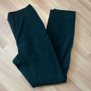 COS Slim Fit Elastic Trousers Pants Womens Sz 8 Dark Green Side Zip Office Wear